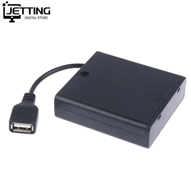 1Pc Portatile Mini Aa Aaa Portabatterie Storage Box Case Usb Power Supply Battery Box Per 5050 3528 2835 Led Strip Light Dc 4.5V