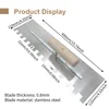 Long Trowel 40cm Stainless Steel Blade Wood Handle Good Elasticity Left Square Tooth Multi-Purpose Masonry Trowel For Wall Tile 1
