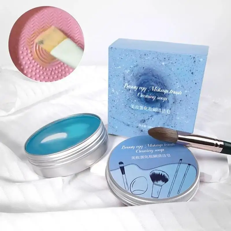 Portable Natural Makeup Brush Cleaner Soap - Multi-Functional, Reusable Cosmetics Travel Beauty Tool