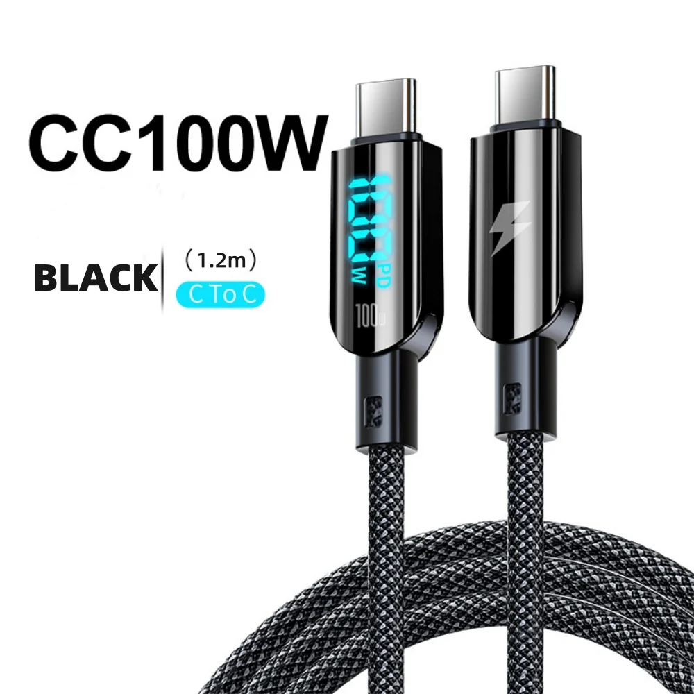 100W Fast Charging USB A/C to Type C Cable - 1.2M Data Cord