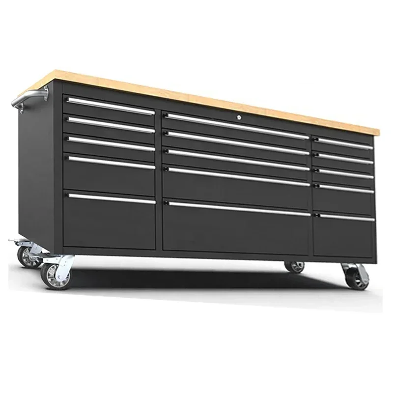 

Factory Metal Work Bench Steel Toolbox Rolling Tool Box Chest Trolley Cabinet Storage with 15 Drawers for Garage