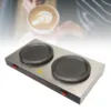 Double Coffee Warmer Commercial Coffee Pot Warmer Double Hot Plate Stainless Steel Portable Standard Decanter Warmer for Cafe Br 2