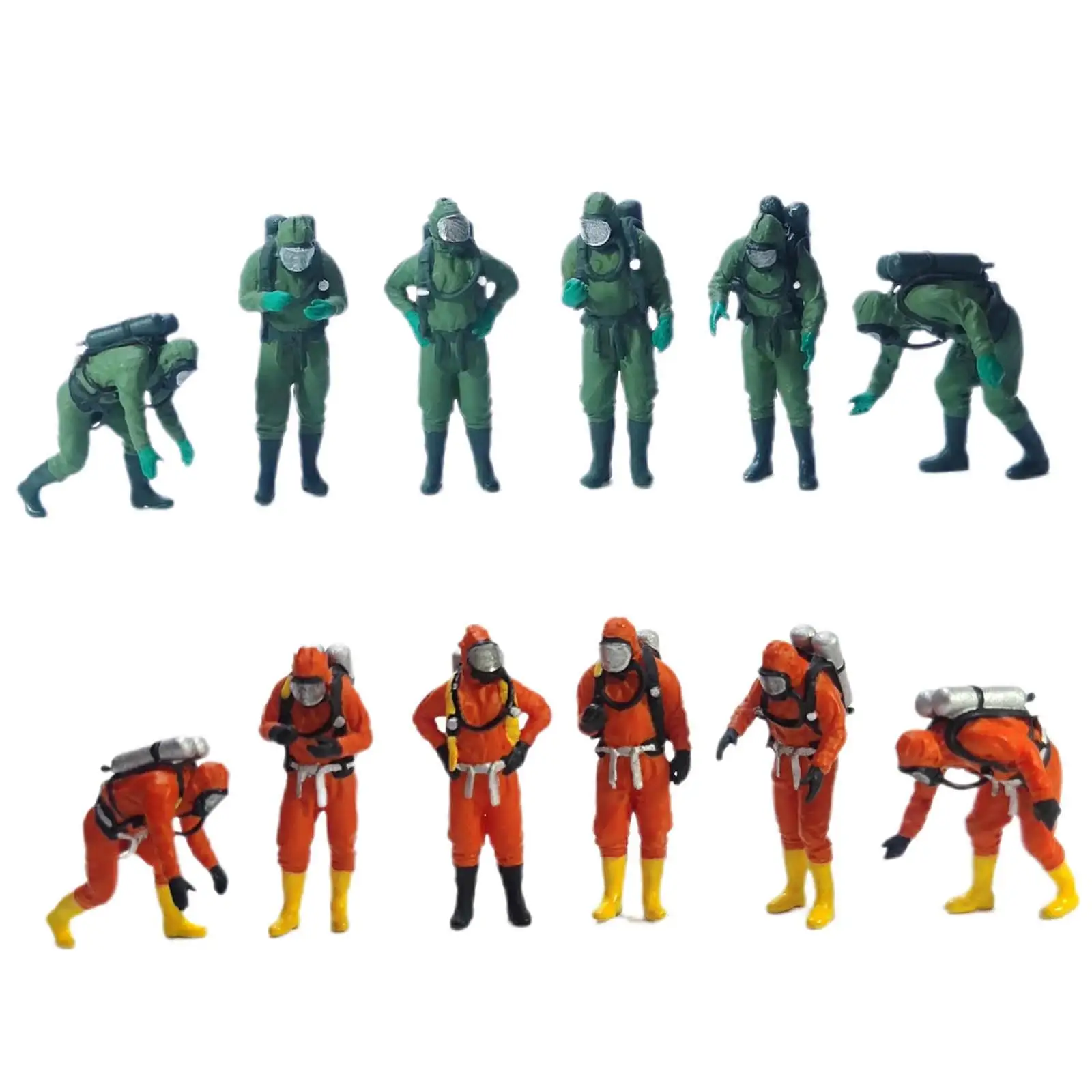 

6x 1/64 People Figures Desk Decoration Mini People Figurines for Miniature Scene Photography Props Diorama Dollhouse Accessories