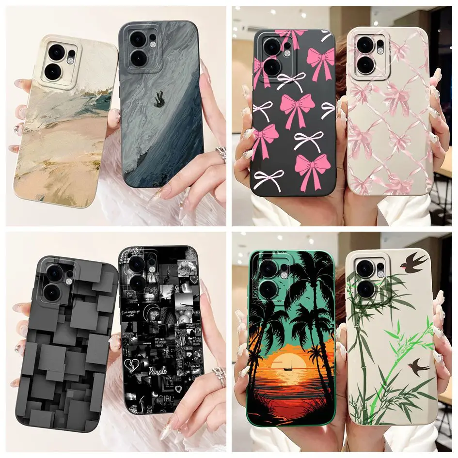 Fashion Bowknot Sunset Soft Silicone Phone Case Cover