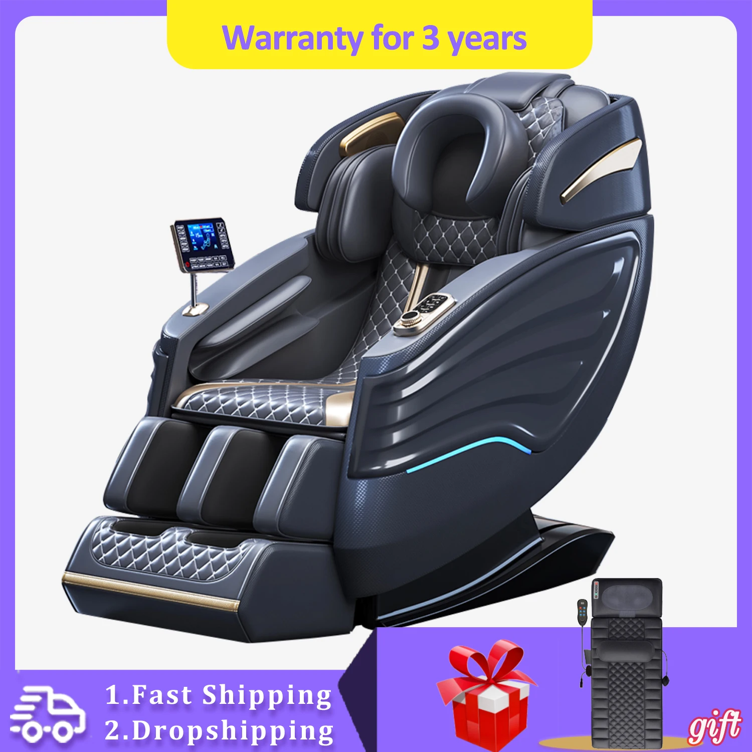 

massage chair 4d zero gravity 3 Year Warranty Bluetooth music massage chairs full body Heat Luxury Electric Office Chair sofa