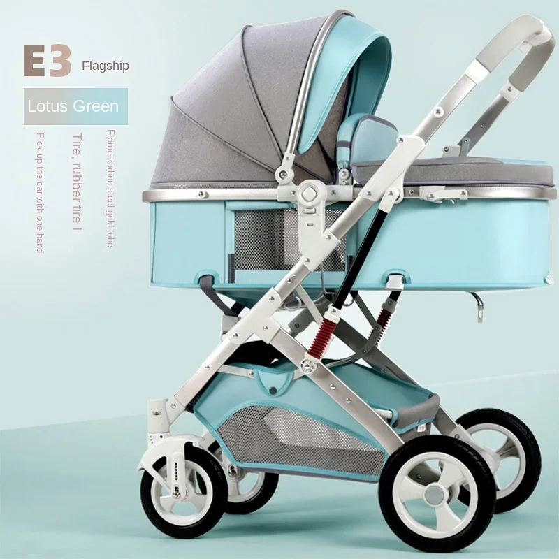 

Baby Stroller High Landscape Lightweight Travel Stroller Newborn Baby Two-way Swivel Seat Foldable Four-wheeled Stroller