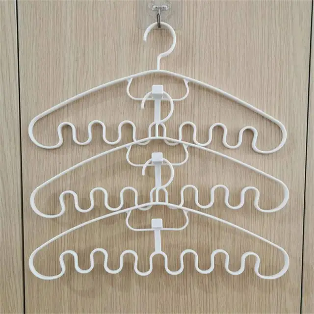 1pc S/L Hanger For Clothing Wave Pattern Multi-port Support Hangers For Clothes Plastic Drying Rack Clothing Multi-Purpose Hooks 4