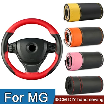 Nuovo Volante Dell'automobile Coperture FAI DA TE 38 centimetri Morbido Cuoio Dell'unità di elaborazione Treccia Copertura Dell'automobile Per MG ZS Express MG 3 4 6 7 GS TF ZR X-Power EV HS EHS