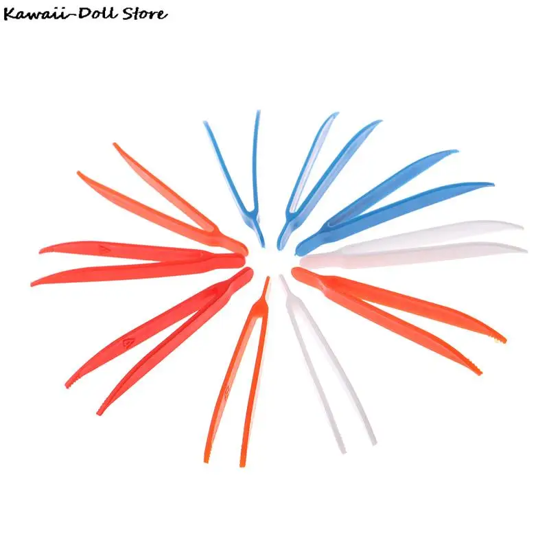 Plastic Tweezers 10Pcs Children Tweezers Games Teaching Learning Educational Toys Random Color plastic tweezers