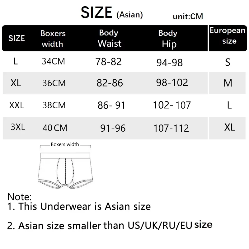 Description Picture 2 of item4 Pieces Men Boxer Shorts Underpants Underwear 4 Color Mixing XL XXL 3XL Ice Silk Smooth Cool Ventilate Fashion Fitness Sports