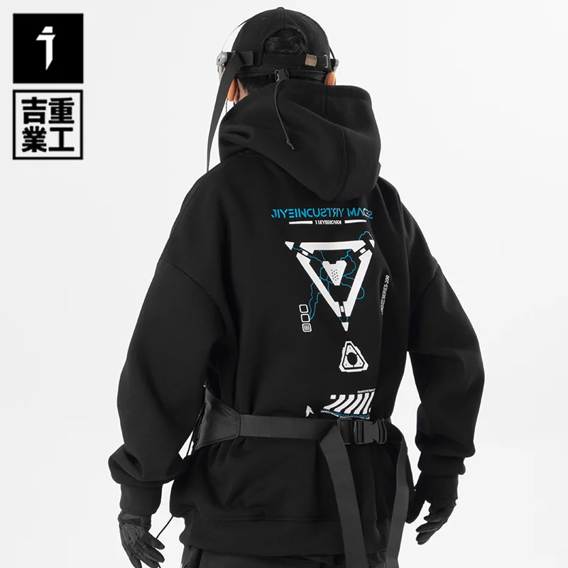 

11 BYBB'S DARK 2023 Punk Hoodie Men Fashion Creative Print Sweatshirt Pullover Harajuku Hip Hop Streetwear Hoodies Techwear