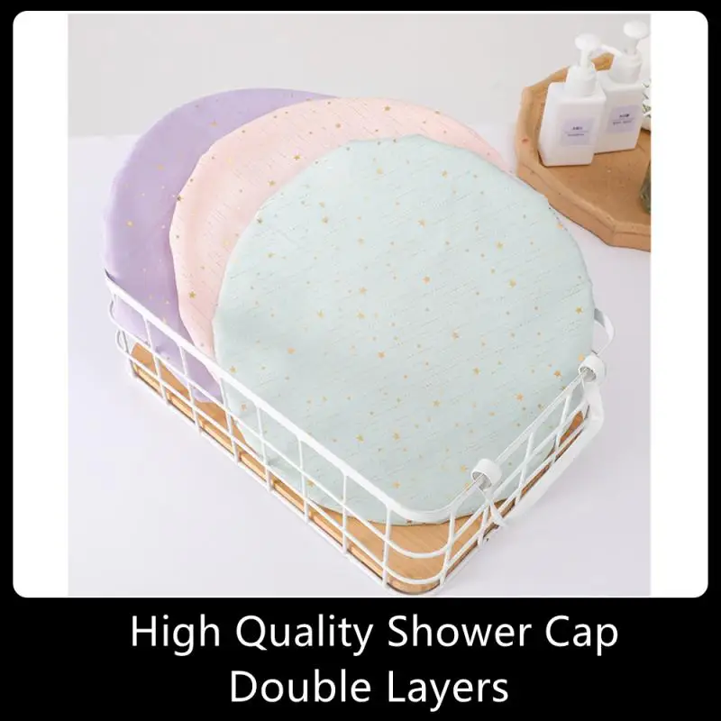 

High Quality Shower Cap Double Layers Multifunctional Shower Hat For Women Hair Waterproof Breathable And Dust-proof Accessiorie