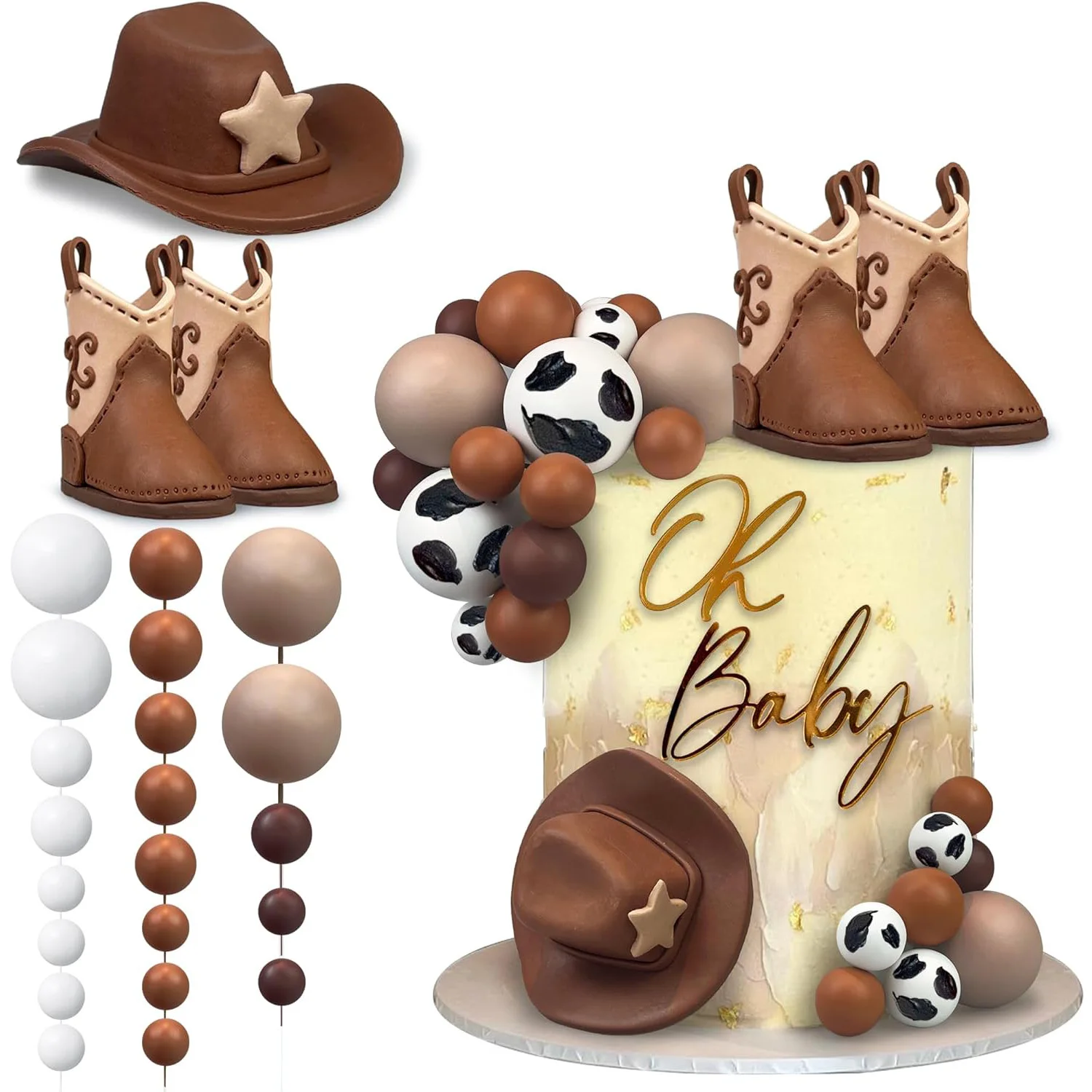 Decorazioni per torte da cowboy Cappello da cowboy Toppers per torte per  stivali Cowboy occidentale Compleanno Baby Shower per bomboniere a tema  occidentale - AliExpress, image size:1500x1500