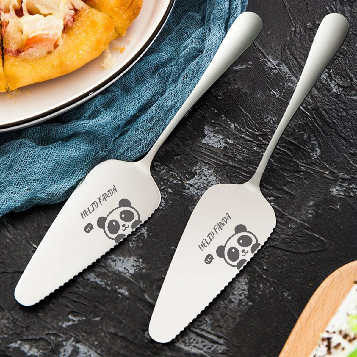 Pizza Shovel Serrated Edge Pie Cake Spatula 304 Stainless Steel Pastry Spatulas Kitchen Tool Baking Server Blade Cutter
