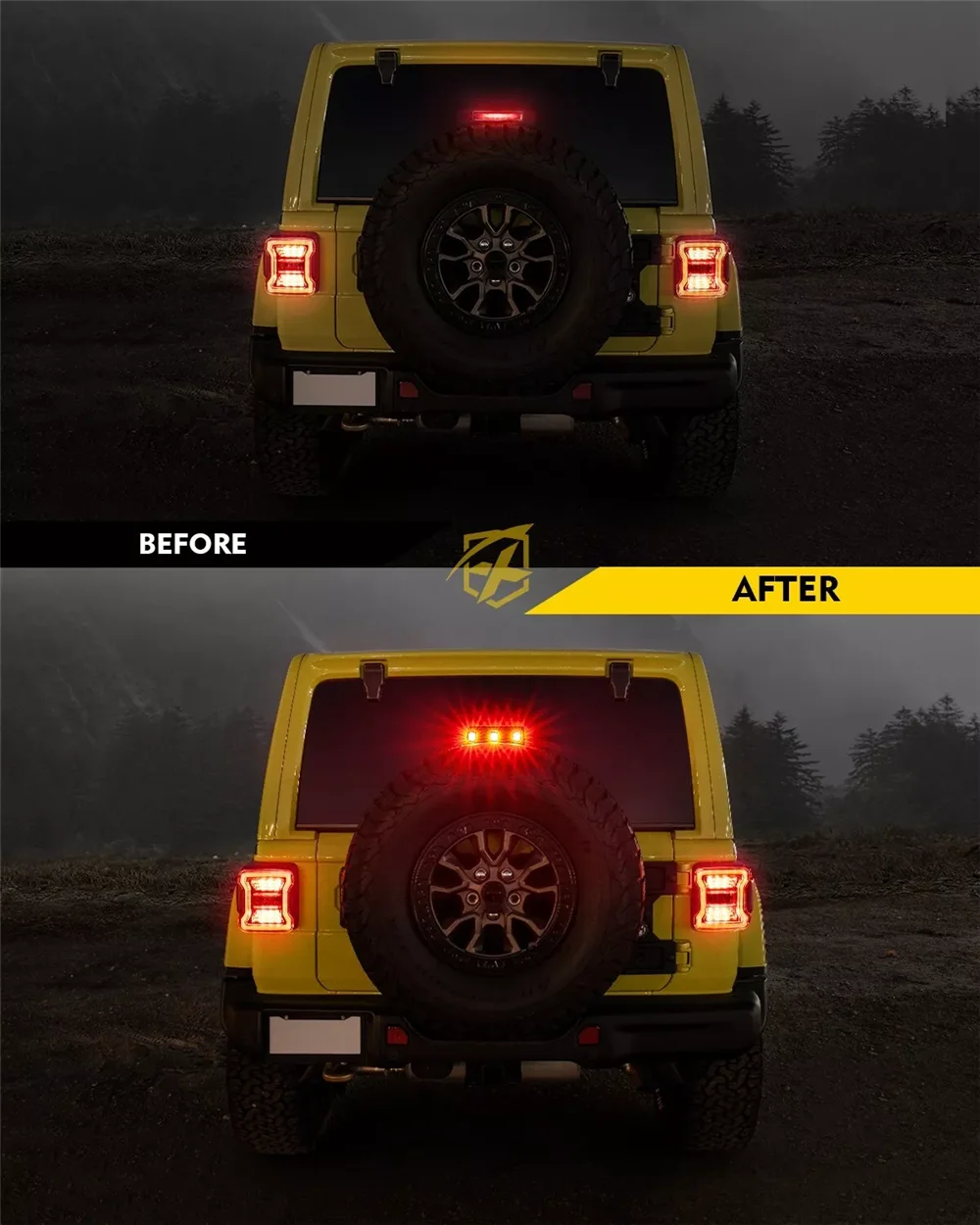 Led Third Brake Lights LED Rear Lights High Mount Stop Lights For Jeep Wrangler