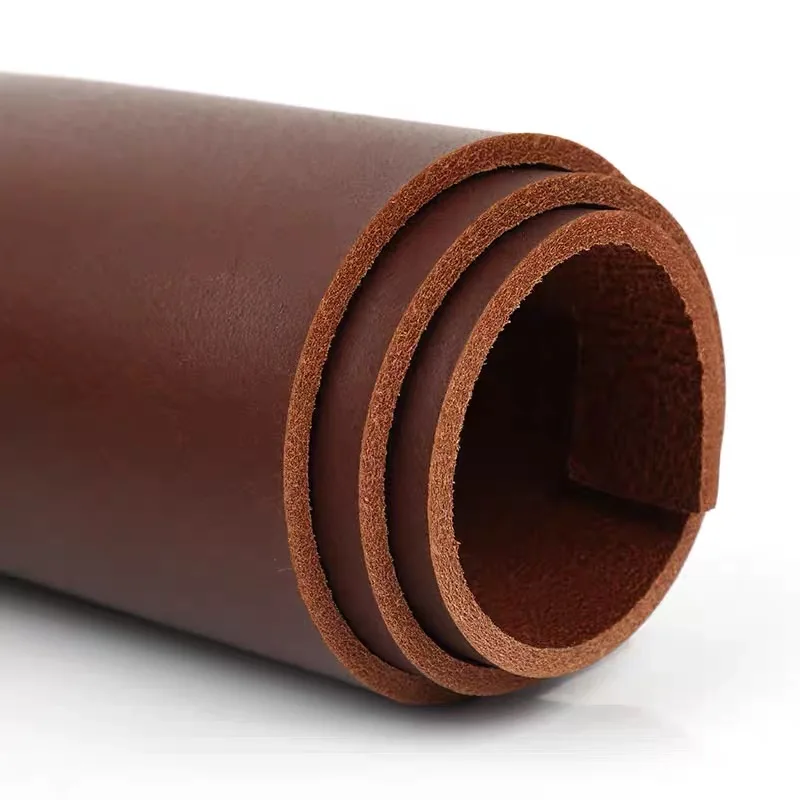 Premium Plant-Tanned 2.5mm Thick Top Layer Cowhide Leather - Brown/Black