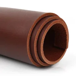 Premium Plant - Tanned 2.5mm Thick Top Layer Cowhide Leather - Brown/Black - 20x30cm (Brown)