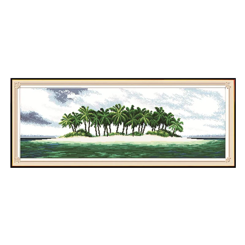 

Coastal scenery cross stitch kit lanscape 18ct 14ct 11ct count printed canvas stitching embroidery DIY handmade needlework