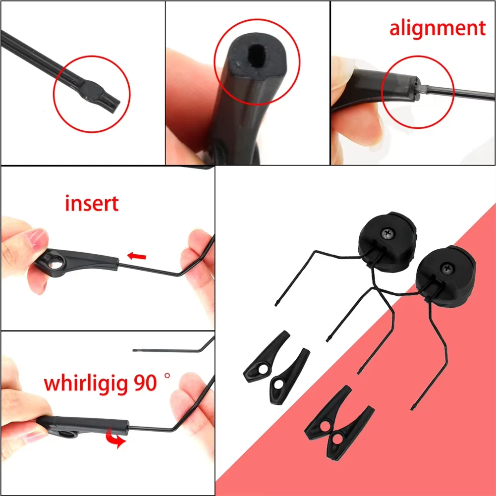 Electronic Earmuf Helmet Rail Adapter Tactical headphone Stand for Howard Leight Impact Sport hunting shooting headset Accessory 5