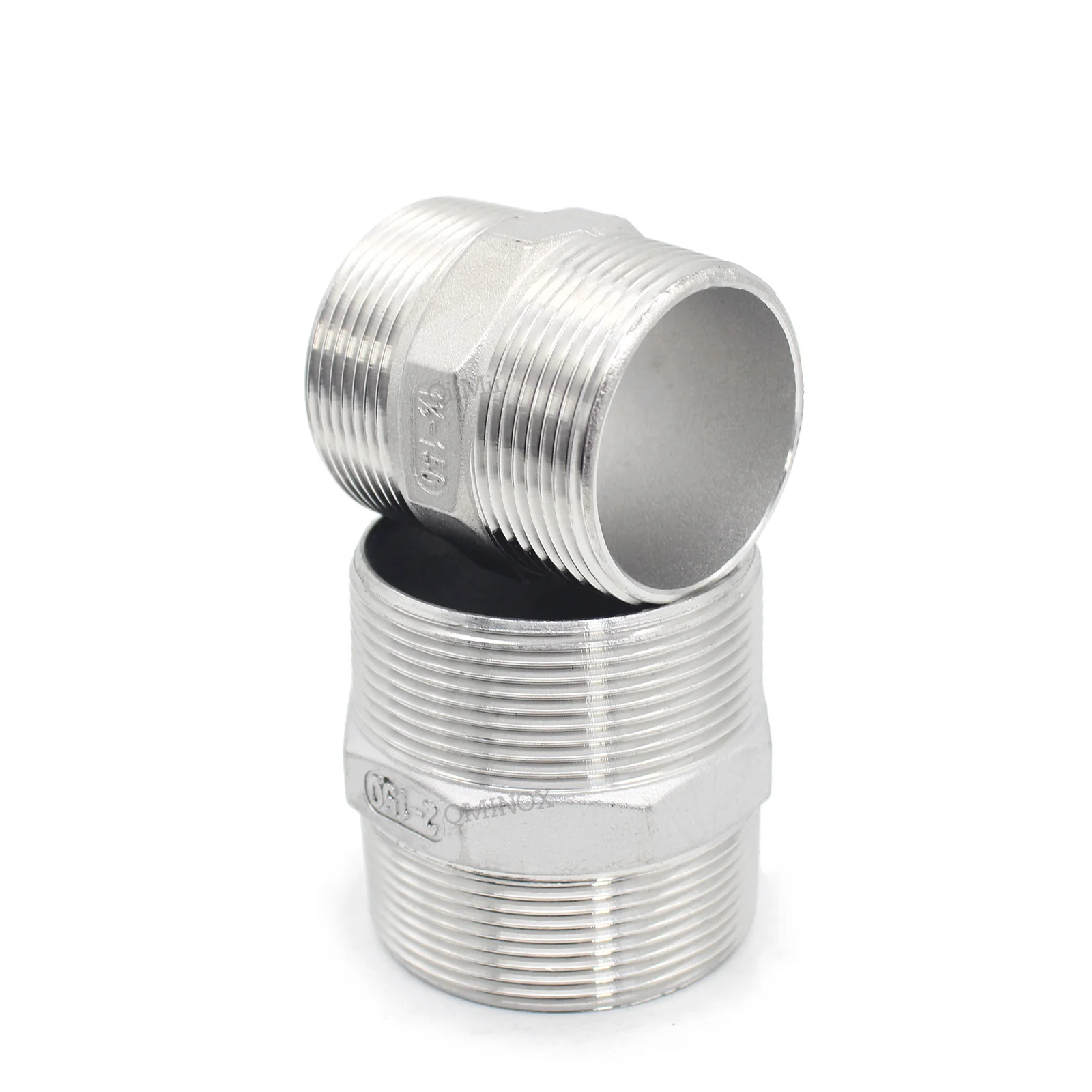 TAISHER 304 Stainless Steel Hex Nipple, 3" NPT Male X 3" NPT Male, 150 PSI Max Pressure, Industrial Pipe Fitting