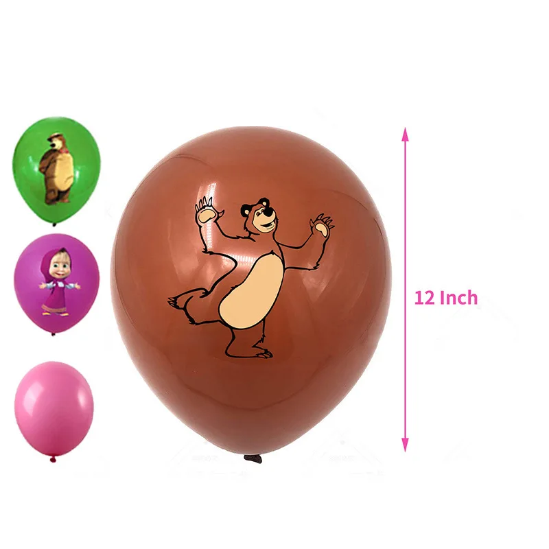 소녀와 곰 호일 풍선 생일 파티 장식 용품 웨딩 서프라이즈 배너 Ballon 아이 호의 장난감 선물 베이비 샤워