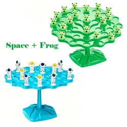 Whimsical Frog Balance Tree: Montessori Math & Parent - Child Interaction Game Toy Gift (Frog and space)