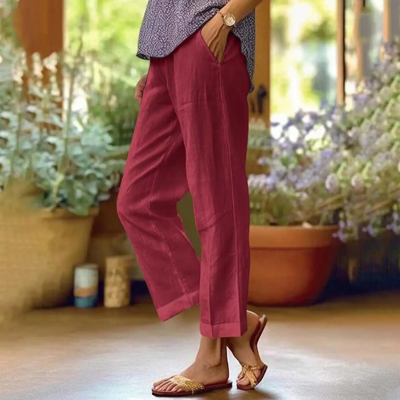 red pant only