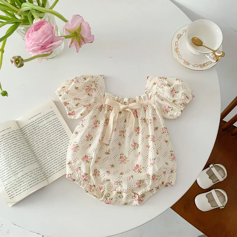 Baby Clothing Summer Newborn Clothing Floral Romper TGie Jumpsuits Short Sleeve Sunsuits 0-2Y Infant Rompers Best Sellers In Babies & Kids