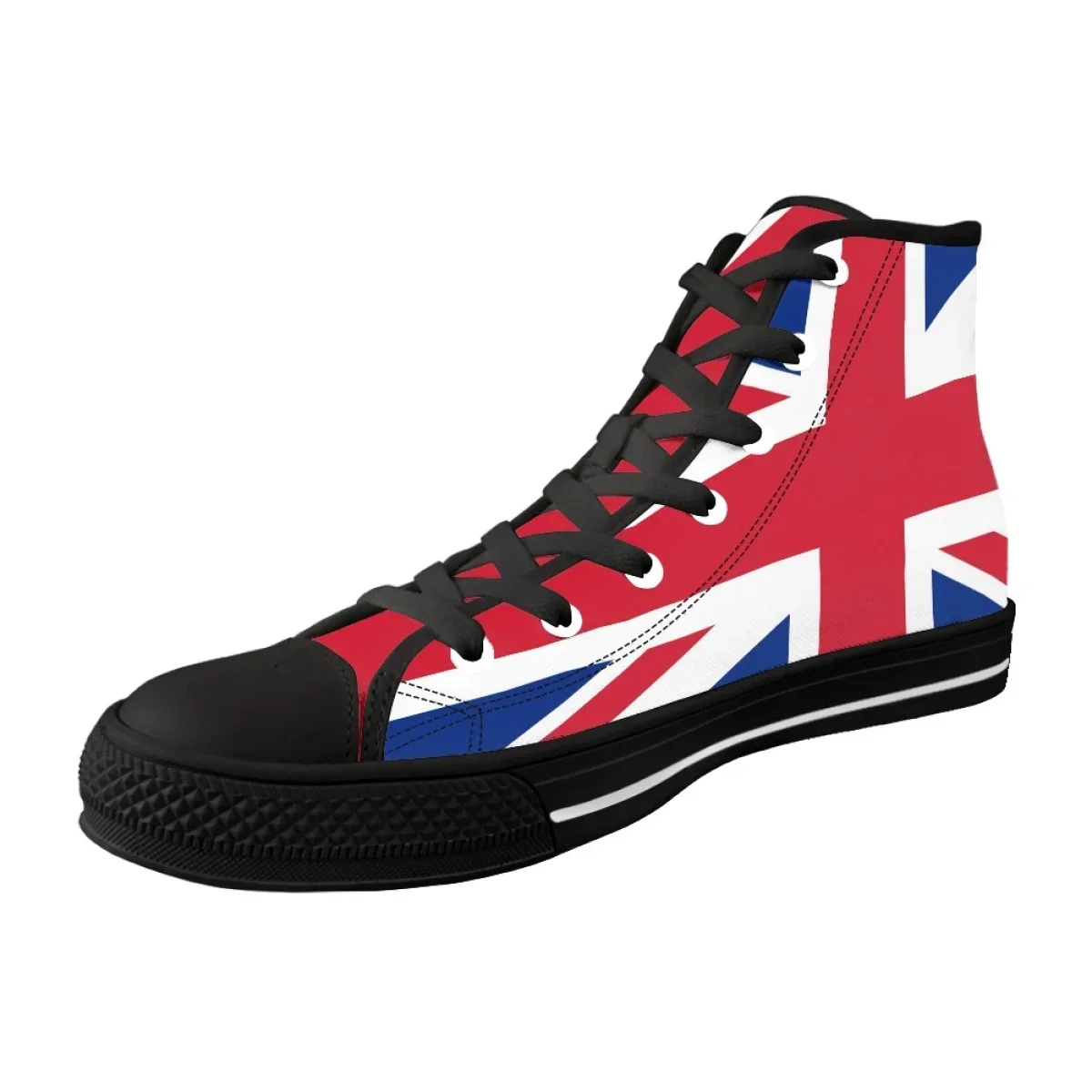 Christmas High Top Shoes American/England Flag Print Casual Men Flat Classic Jamaica/Haiti Flag Print Canvas Shoes 4