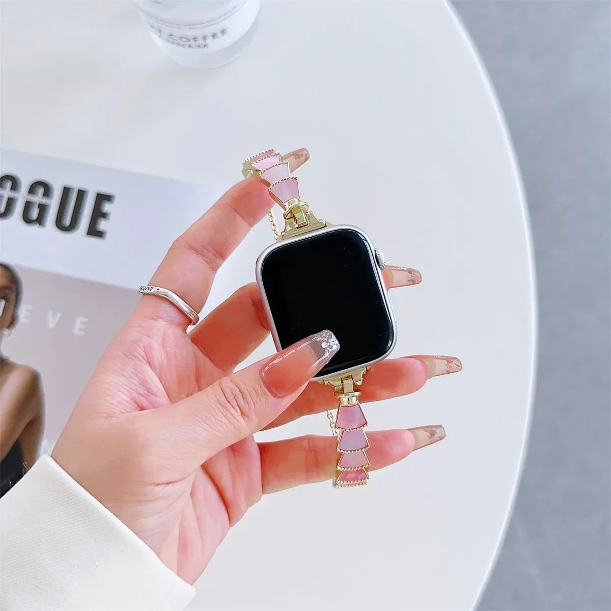 Uhrenarmband für Iwatch 42/44/45/46/49 mm 38/40/41 mm Metall-Mode-Uhrenarmband für Uhrenserie Ultra2 Serie 10/9/8/7/6/5/4/3/2/1_voghion.com