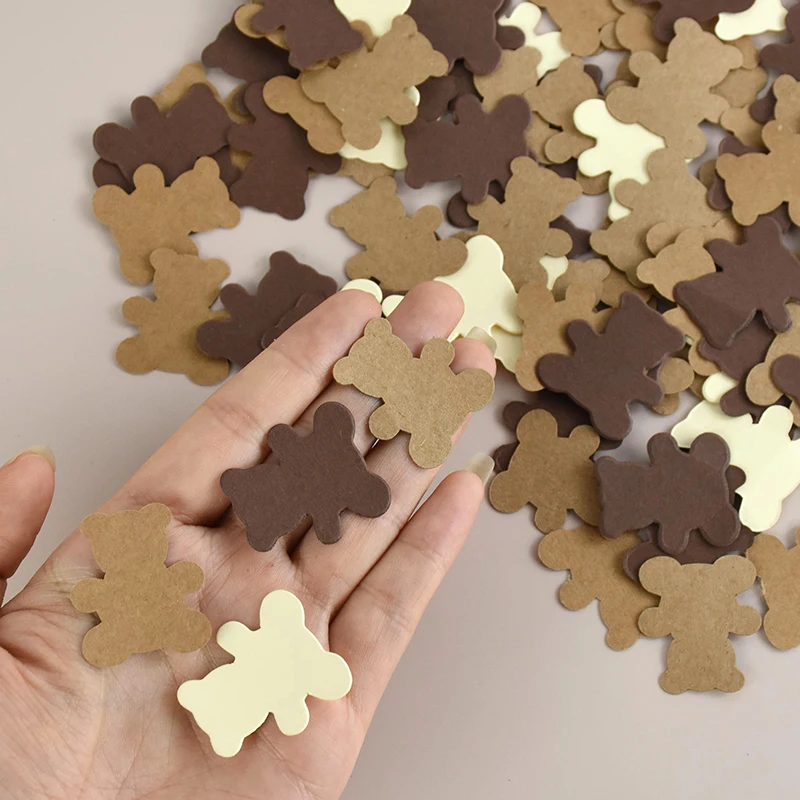 100 teile/los Teddybär Papier Konfetti für Baby party Mädchen Junge Kinder tragen Thema Geburtstags feier Dekoration liefert Tischs treuung – Detail 5