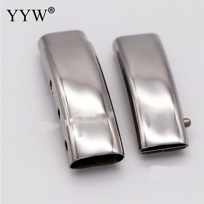 10pcs Stainless Steel Magnetic Clasp Hole 8*4.5mm 10*5mm 12*6mm Leather Cord Clasps Magnet Buckle Diy Jewelry Bracelet Makin
