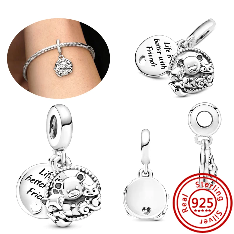 Beads Charms Charm Jewelry Sterling Silver Jewelry Charm Bead Silver Charm Bracelet Sterling Silver Beads Beads Jewelry Silver Charm Bead Sterling Silver Beads Charm Animal Charm Jewelry 925 Silver Cartoon Cute Black White Panda Bear Polar Bear Pendant Classic Beads Fit Original Pandora Charms Bracelet DIY Jewelry