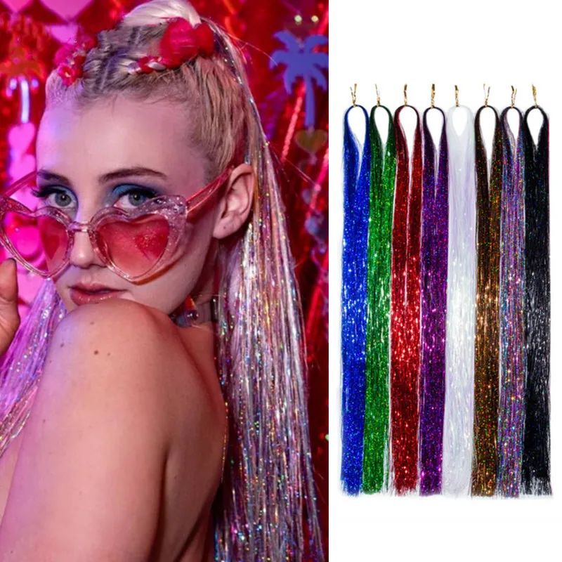 HairTinselGlitterBraidsHighTemperatureFiberBlingWomensTinsel
