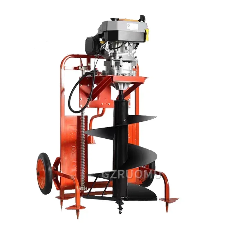 

7.3KW Ground Drilling Machine High Power Tree Planting Digger Four-Stroke Gasoline Hole Rig 225CC Pedal Type Drill Pile Driver