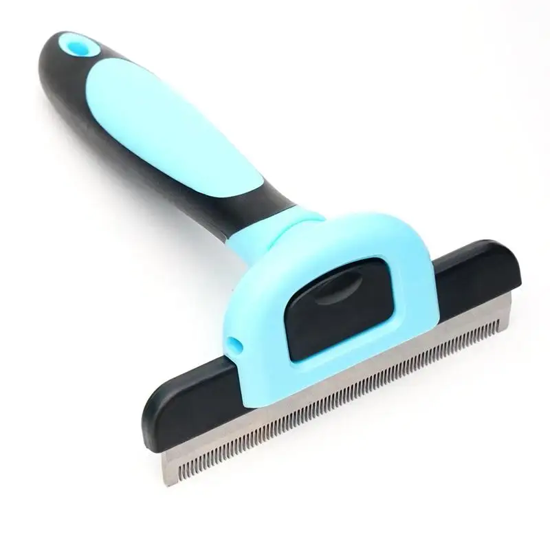 Pet grooming brush pet grooming brush double sided shedding and dematting undercoat rake comb dogs and cats grooming care deshedding tool