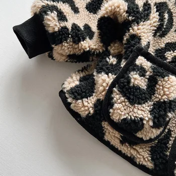 الأطفال ليوبارد طباعة أفخم القطن مبطن معطف ، سميكة معطف دافئ ، النسخة الكورية من الفتيان والفتيات ، الخريف والشتاء الموضة 6