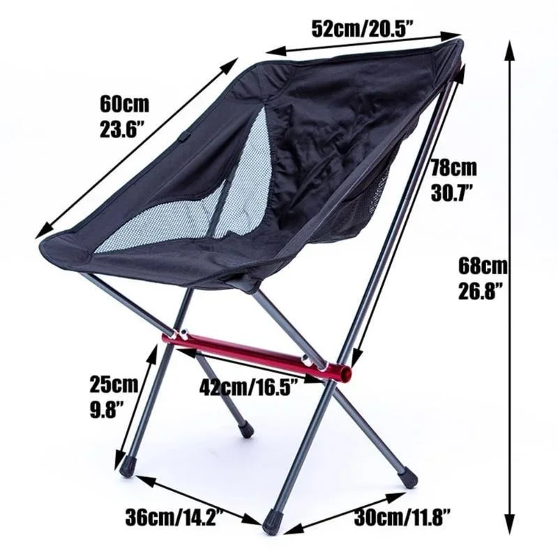 Folding Chair Full-Aluminum Frame Folding Camping Chair Compact and Portable with Carry Bag Outdoor Hiking Fishing Backpacking