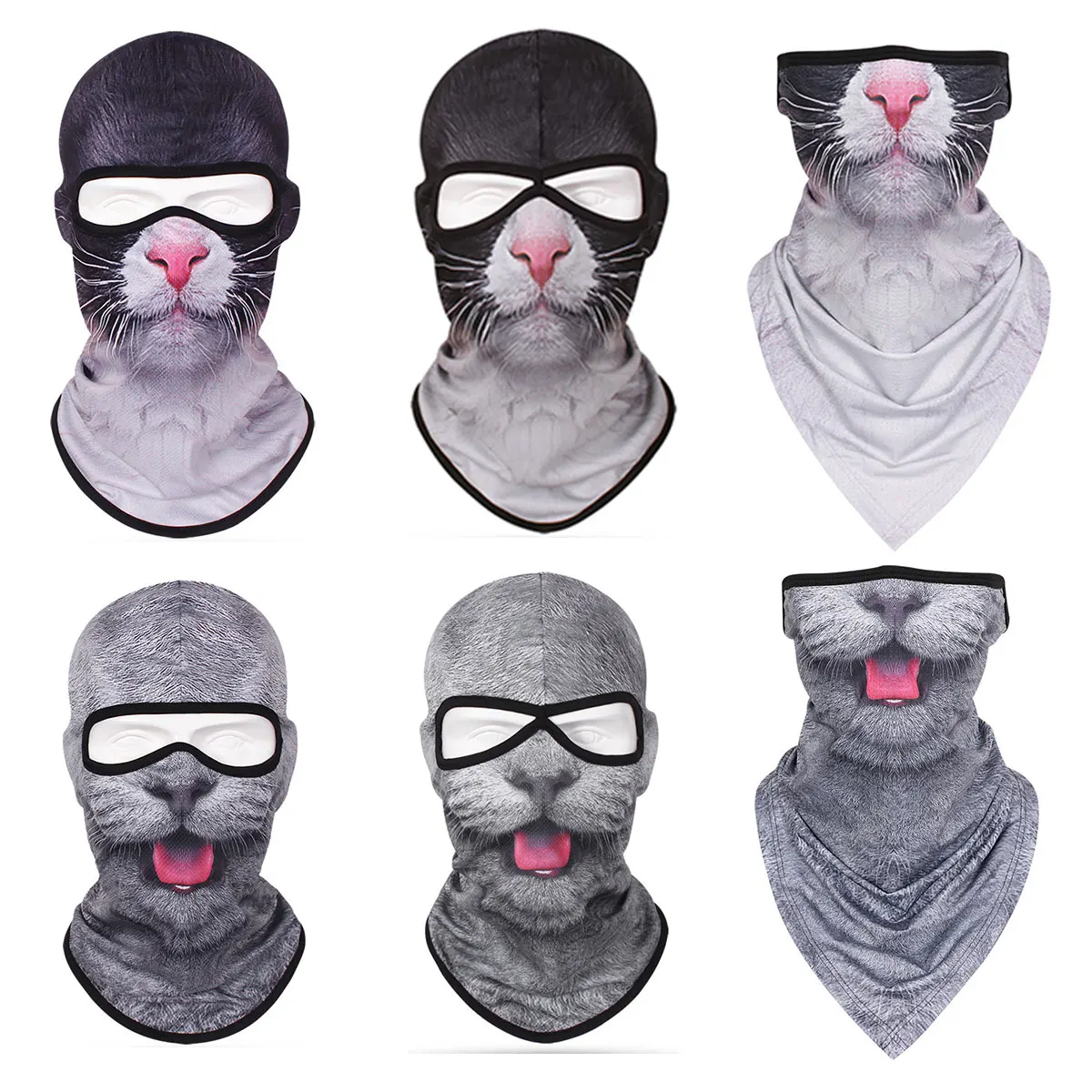 

Cool 3D Animal Cute Animal Balaclava Motorcycle Motocross Moto Skiing Snowboard Hat Helmet Liner Biker Face Cap Cycling Headgear