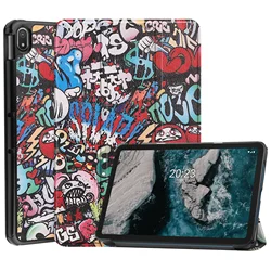 Premium PU Leather Magnetic Tri-Folding Protective Case for Nokia T21 2022 10.4 (TY)
