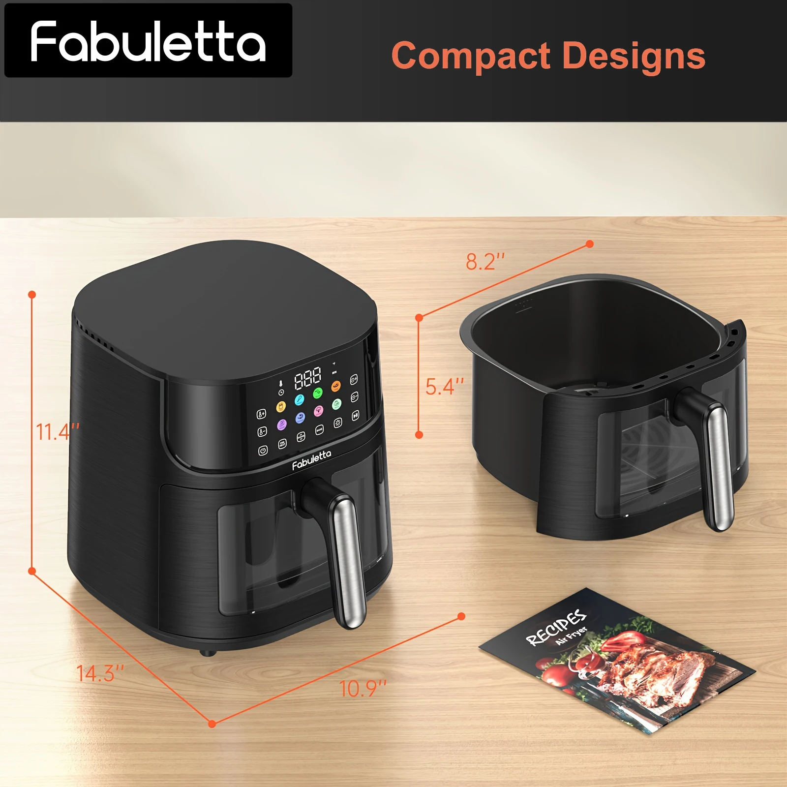 Air Fryer 5.8Qt, 11-in-1 Compact Air Fryers With Viewing Window, 450°F Digital AirFryer, 11 Smart Cooking Programs, Shake Remind 4