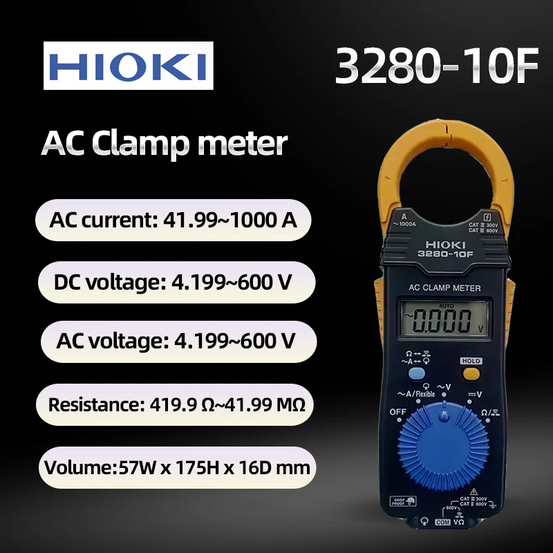 

Original HIOKI 3280-10F digital AC clamp meter 41.99~1000 A current voltage resistance testing tool