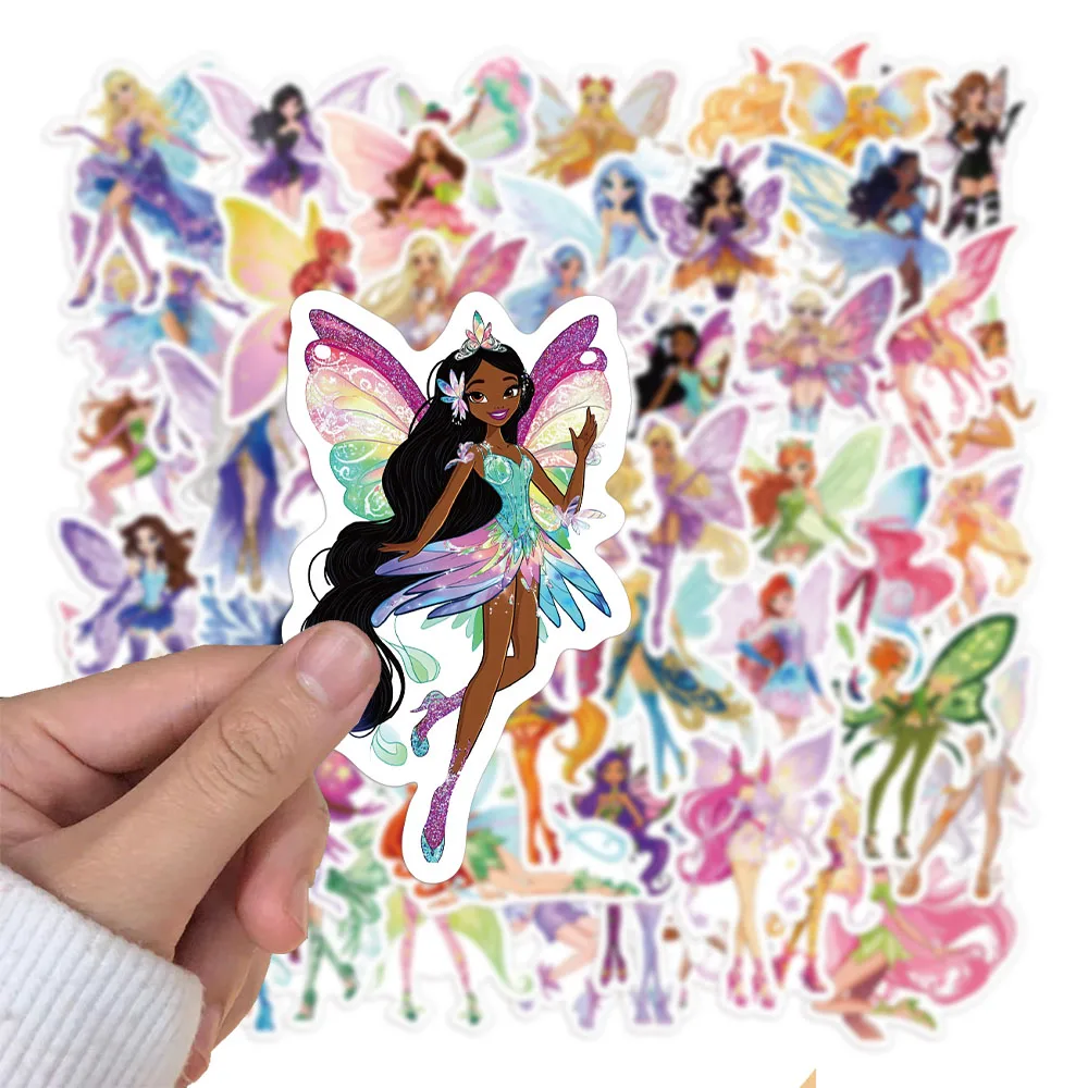 52PCS Cartoon Magie Schmetterling Fee Aufkleber Graffiti Herz Hohe Schönheit Wasser Tasse Telefon Fall DIY Aufkleber