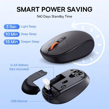 Baseus F01B Mouse Wireless Bluetooth 5.0 Mouse 1600 DPI Silent Click For MacBook Tablet Laptop PC Gaming Accessories 2.4G Mouse 5