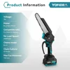 YOFIDRA 8 Inch Brushless Electric Saw With Oiler Efficient Cordless Woodworking Garden Logging Saw Tool For Makita 18V Battery 5