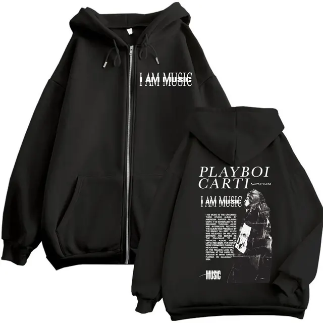 Playboi Carti I Am Music Logo Zipper Hoodie Opium Ken Carson