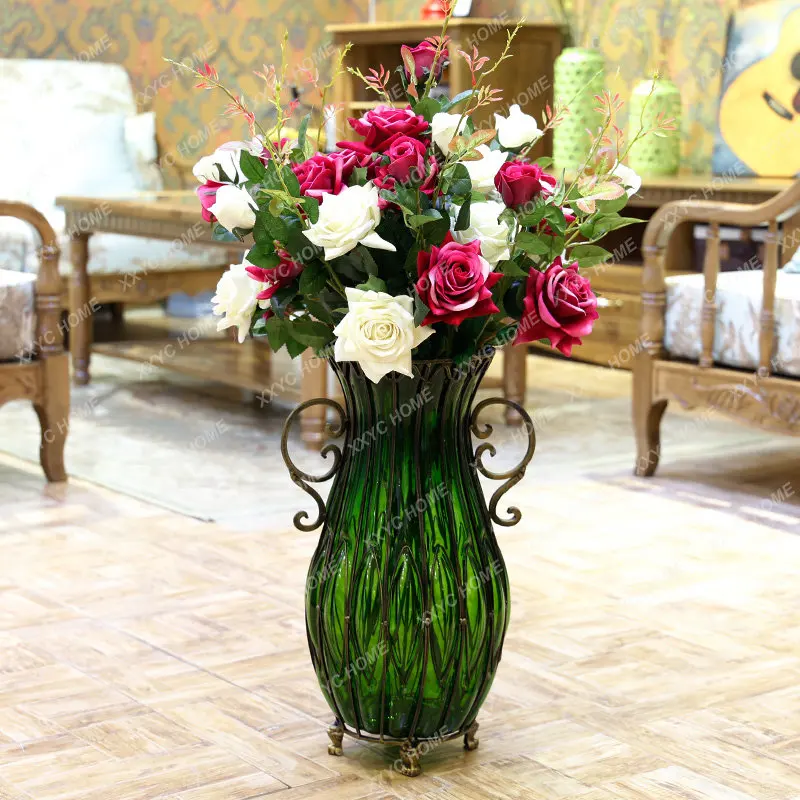 

LargeVase Decoration Room Dried Flower Arrangement Large Floor Stand Simulation Flower Sets Modern Minimalist Decoration Bouquet
