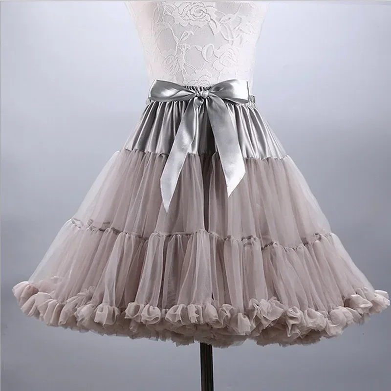 Women Petticoat Tulle Puffy Short Vintage Wedding Bridal Underskirt