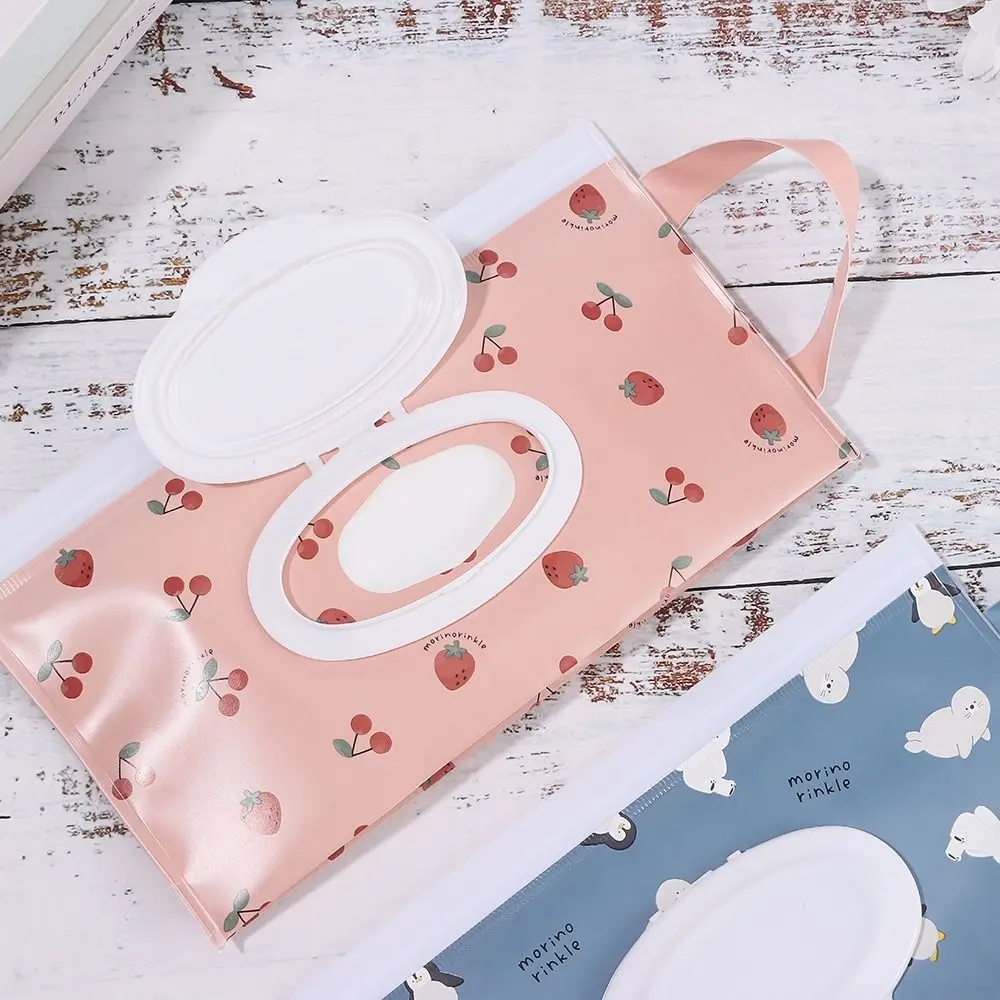 Hot Baby Wipes Holder Case EVA Wet Wipes Bag Flip Cover Snap-Strap Wipes Pouch Refillable Tissue Box Useful Stroller Accessories 4