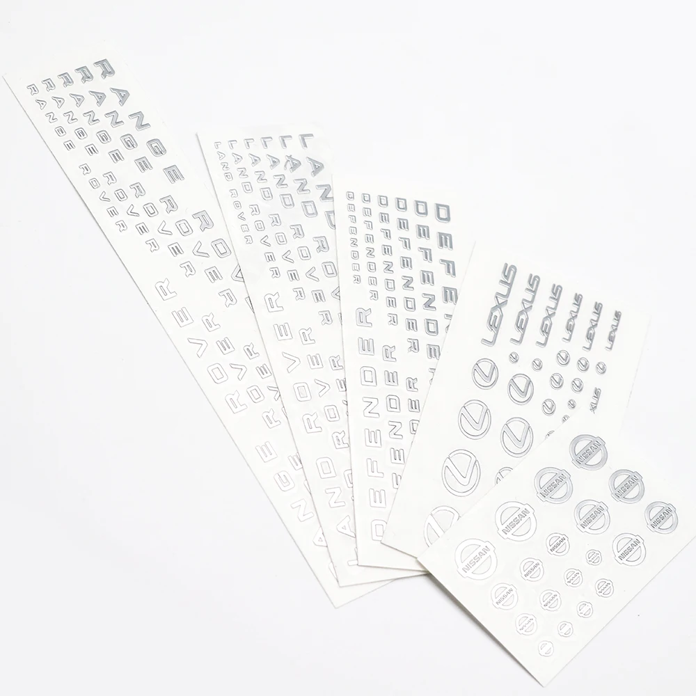 

3M автомобильная наклейка s металлическая буква буквы-стикеры Наклейка Серебряное украшение для 1:32 1:24 RC Автомобили Аксессуары Логотип Стайлинг